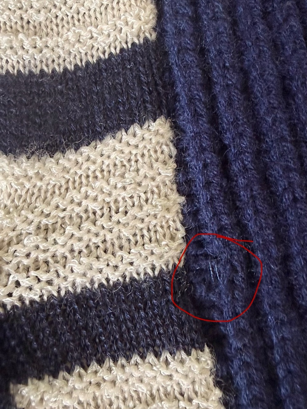 The Row Navy and Cream Striped Shawl Collar Cardigan - Picture 6 of 9